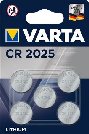 Varta 49611 CR2025 (6025) Batterie, 5 Stk. im Blister VPE Retail Blister Mindestbestellmenge 1