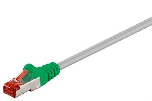 Goobay 68461 CAT 6 Crossover-Patchkabel, S/FTP (PiMF), grau, grün VPE Cable Tag Mindestbestellmenge 1