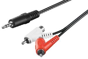 Goobay 50213 Audio Adapterkabel, 3,5 mm Stecker zu Cinch Stecker/Buchse Kabellänge: 1.5 m VPE Cable Tag Mindestbestellmenge 1