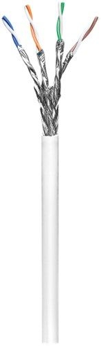 Goobay 94224 CAT 6 Netzwerkkabel, S/FTP (PiMF), weiß Kabellänge: 305 m