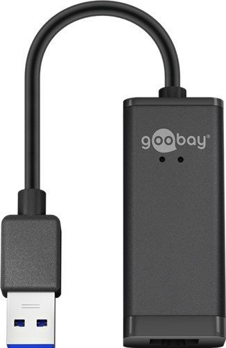 Goobay 39038 USB-A-Ethernet-Adapter, schwarz VPE Retail Box Mindestbestellmenge 1