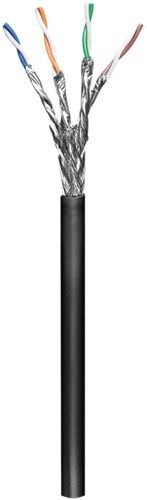 Goobay 57195 CAT 6 Outdoor Netzwerkkabel, S/FTP (PiMF), schwarz Kabellänge: 100 m