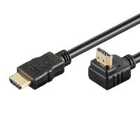 Goobay 61298 Series 2.0 High-Speed-HDMI™-90°-Kabel mit Ethernet, 5 m, Schwarz - HDMI™-Stecker (Typ A