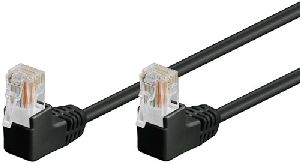 Goobay 96084 CAT 5e Patchkabel 2x 90° gewinkelt, U/UTP, schwarz Kabellänge: 0.25 m