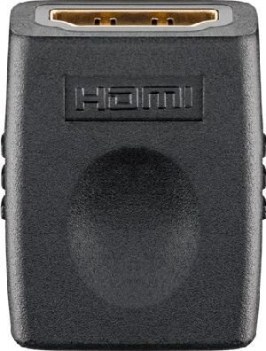 Goobay 60729 HDMI™-Adapter (Kupplung), vergoldet, Schwarz - HDMI™-Buchse (Typ A) > HDMI™-Buchse (Typ