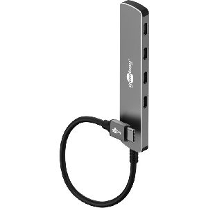 Goobay 79160 Slim 4-Port USB-Hub, USB-C™ auf USB-C™, 5 Gbit/s VPE Retail Box Mindestbestellmenge 1