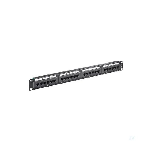 Goobay 93865 CAT 5e 19-Zoll (48,3 cm) Patch Panel, 24 Port, (1 HE) VPE Brown Box with Label Mindestbestellmenge 1
