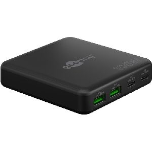 Goobay 70764 USB-C™ PD GaN Multiport-Tischladegerät (100 W) schwarz Farbversion: schwarz VPE Bulk Mindestbestellmenge 1