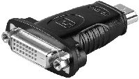 Goobay 68098 HDMI™/DVI-D-Adapter, vernickelt, HDMI™-Stecker (Typ A), Schwarz - HDMI™-Stecker (Typ A)
