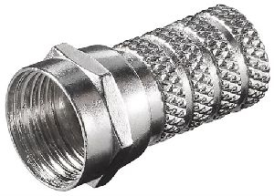 Goobay 51850 Aufdreh-F-Stecker 4,0 mm Anschluss, Gehäusematerial: Zink VPE Bulk Mindestbestellmenge 100