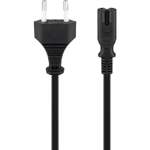 Goobay 59567 Anschlusskabel mit Eurostecker, 1,3 m, schwarz, (2*0,75 mm²) VPE Retail Polybag Mindestbestellmenge 1
