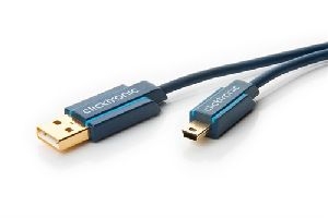 Clicktronic 70127 USB-A-auf-USB-Mini-B 2.0 Adapterkabel VPE Retail Box Mindestbestellmenge 1