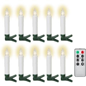 Goobay 77753 10 kabellose LED-Weihnachtsbaumkerzen VPE Retail Box Mindestbestellmenge 1