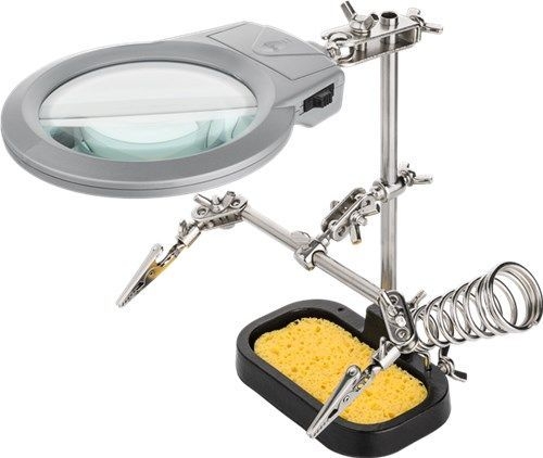 Goobay 51226 Löthilfe mit Lupe - dritte Hand VPE Retail Box Mindestbestellmenge 1