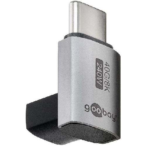 Goobay 74444 USB-C™-Adapter vertikal 90° kurz, USB4™ VPE Retail Polybag Mindestbestellmenge 1