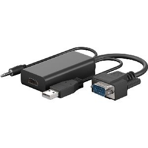 Goobay 61259 VGA-auf-HDMI™-Konverter mit 3,5-mm-Klinke Audio VPE Bulk Mindestbestellmenge 1