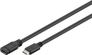 Goobay 45393 USB-C™-Verlängerung, USB 3.1 Gen 1, 1 m, schwarz VPE Bulk Mindestbestellmenge 1