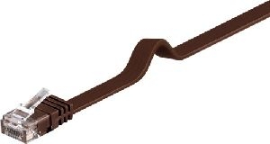 Goobay 95895 CAT 6 Flach-Patchkabel, U/UTP, dunkelbraun Kabellänge: 20 m