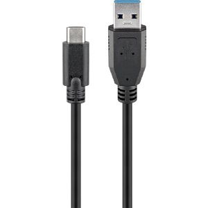 Goobay 44772 USB-C™-auf-USB-A-Kabel, 2 m, schwarz VPE Retail Polybag Mindestbestellmenge 1