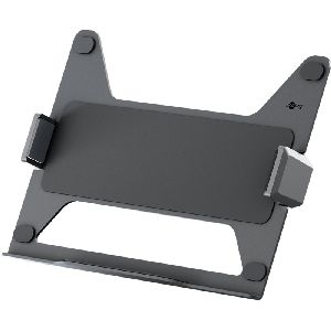 Goobay 70818 Deluxe Laptophalterung für Monitorarm, schwarz