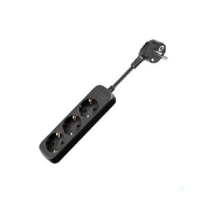 Goobay 51295 Steckdosenleiste 3-fach, 1,5 m, schwarz Kabellänge: 1.5 m