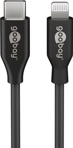 Goobay 39445 Lightning USB-C™ Lade- und Synchronisationskabel, 1 m, schwarz VPE Retail Polybag Mindestbestellmenge 1