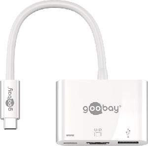Goobay 62104 USB-C™ Multiport-Adapter HDMI, PD, weiß