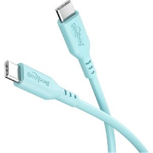 Goobay 77744 USB-C™-Silikonkabel, 1,5 m, türkis VPE Sleeve Mindestbestellmenge 1
