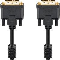 Goobay 34213 DVI-D Full HD Kabel Dual Link, vergoldet, 5 m, Schwarz - DVI-D-Stecker Dual-Link (24+1