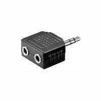 Goobay 11104 Kopfhörer Adapter AUX, Klinke 3,5 mm 1 zu 2, Klinke 3,5 mm Stecker (3-Pin, stereo) - 1x