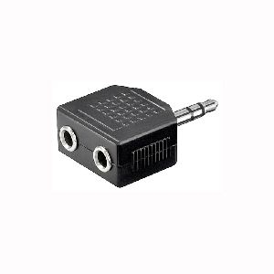 Goobay 11104 Kopfhörer-Adapter AUX, Klinke 3,5 mm 1 zu 2 Anschluss, Typ: Klinke 3,5 mm Stecker (3-Pi
