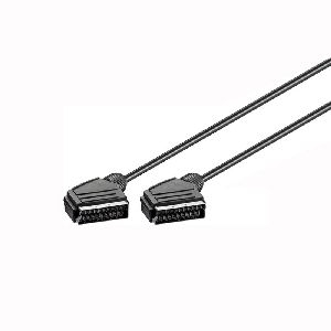 Goobay 11870 Scart-Verbindungskabel, vernickelt, ø 7 mm Kabellänge: 3 m VPE Cable Tag Mindestbestellmenge 1