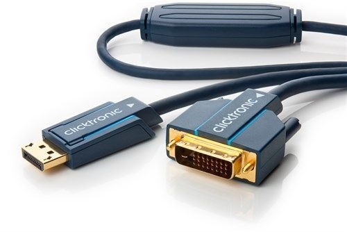 Clicktronic 70729 Aktives DisplayPort™-auf-DVI-D-Adapterkabel VPE Retail Box Mindestbestellmenge 1