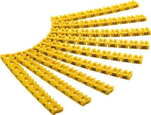 Goobay 72517 Kabelmarker-Clips "Buchstaben A-C", für Kabeldurchmesser von 3,8 - 5,9 mm VPE Retail Polybag Mindestbestellmenge 1