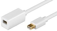 Goobay 52854 Mini DisplayPort Verlängerungskabel 1.2, vergoldet, 1 m, Weiß - Mini DisplayPort-Stecke