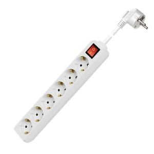 Goobay 38845 Steckdosenleiste 6-fach mit Schalter, 5 m, weiß Kabellänge: 5 m