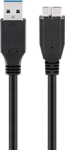 Goobay 95734 USB-A-auf-Micro-B-Kabel, 0,5 m, schwarz VPE Bulk Mindestbestellmenge 1
