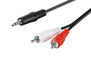 Goobay 51650 Audio Adapterkabel AUX, 3,5 mm Klinke zu Stereo Cinch-Stecker, CU Kabellänge: 3 m VPE Cable Tag Mindestbestellmenge 1