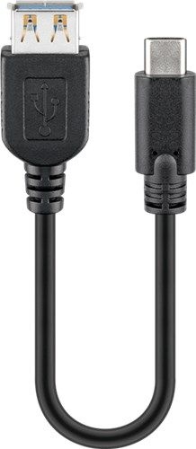 Goobay 67894 USB-C™-auf-USB-A-Kabel, OTG, 0,2 m, schwarz VPE Cable Tag Mindestbestellmenge 1