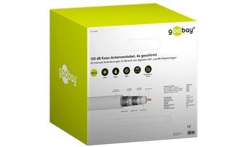 Goobay 74020 120 dB SAT-Koaxialkabel, 4x geschirmt, CCS VPE Pull-out-Box Mindestbestellmenge 1