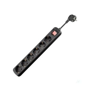 Goobay 51290 Steckdosenleiste 6-fach mit Schalter, 1,5 m, schwarz VPE Bulk Mindestbestellmenge 1