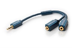 Clicktronic 70491 3,5-mm-AUX-Adapterkabel, stereo, 0.1 m - Premium-Kabel | 1x 3,5-mm-Klinken-Stecker