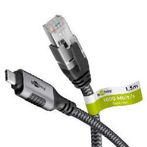 Goobay 70697 Ethernet-Kabel USB-C™ 3.1 auf RJ45, 1,5 m VPE Retail Polybag Mindestbestellmenge 1