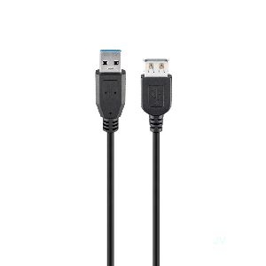 Goobay 93998 USB-A-Verlängerung, 1,8 m, schwarz VPE Cable Tag Mindestbestellmenge 1