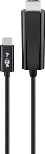 Goobay 77528 USB-C™-auf-HDMI™-Kabel, 1,8 m, schwarz VPE Bulk Mindestbestellmenge 1