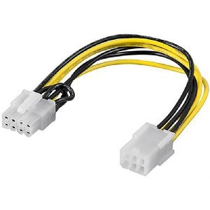 Goobay 31635 PC Grafikkarten Stromkabel/Stromadapter, PCI-E/PCI Express, 6 Pin zu 8 Pin VPE Retail Polybag Mindestbestellmenge 1