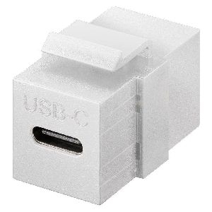 Goobay 61262 Keystone-Modul USB-C™-Verbinder, USB 3.2 Gen 2 (10 Gbit/s), weiß VPE Bulk Mindestbestellmenge 1