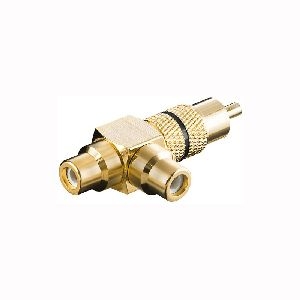 Goobay 11387 Cinch-Y-Adapter, Stecker zu 2x Buchse, Goldausführung, schwarz Farbversion: Schwarz
