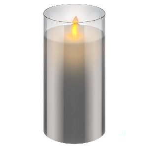 Goobay 60372 LED-Echtwachs-Kerze im Glas, 7,5 x 15 cm