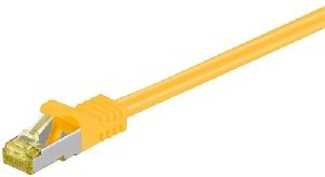 Goobay 91674 RJ45 Patchkabel CAT 6A S/FTP (PiMF), 500 MHz mit CAT 7 Rohkabel, gelb Kabellänge: 30 m
